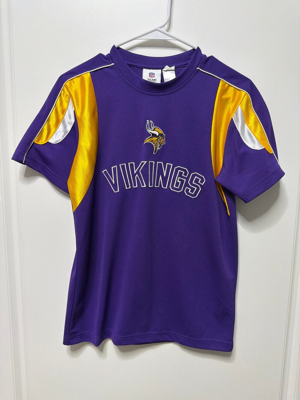 NFL Team Purple Minnesota Vikings Apparel jersey-style short-sleeve L 10-12 Kids
